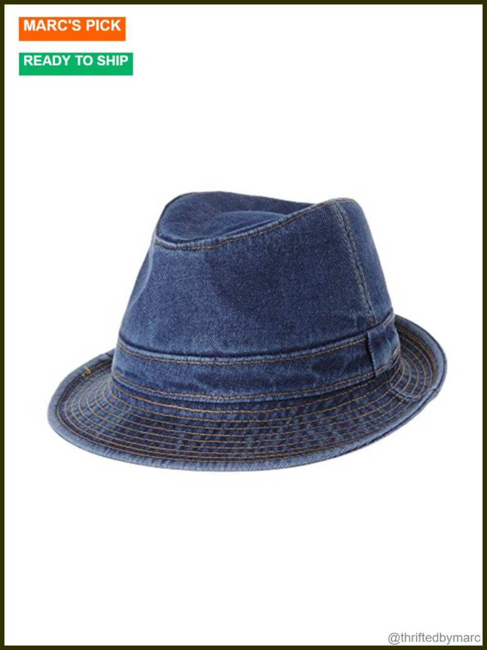 Soft Denim Bucket Hat Plain Stitch Washed Short Brim Packable Fedora